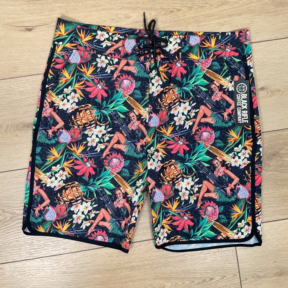 Black Rifle Coffee Company Surf's Up‎ Tropical Thunder Swim Trunks XL/36